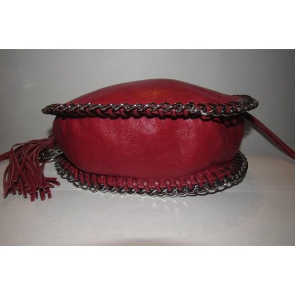 Michael Kors Circular Red Leather Crossbody - Picture 2 of 12